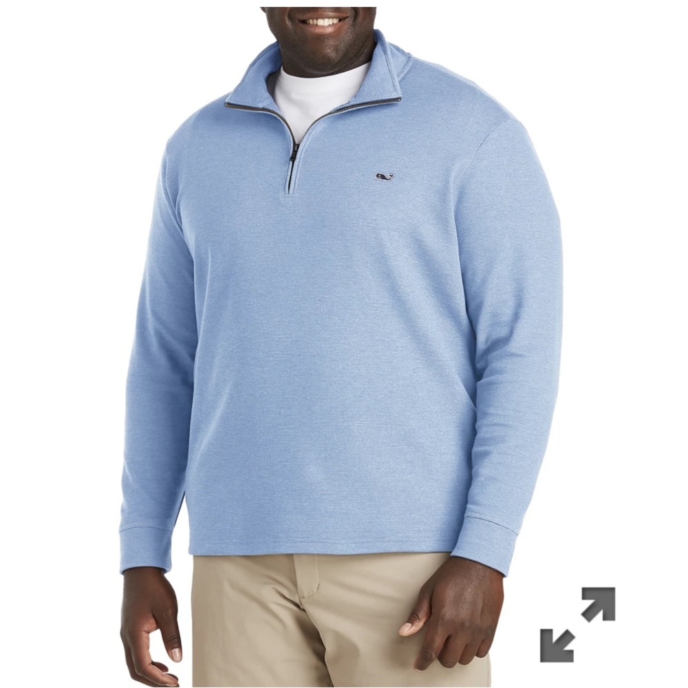 NWOT Vineyard Vines Saltwater Jake Blue quarter zip pullover. Size 2XL